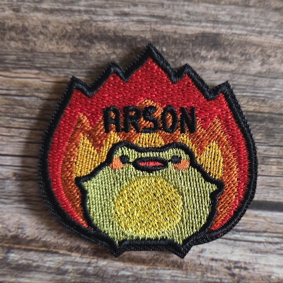 Other - Arson Fire Flames Frog Punk Toad Amphibian 90'S Style Iron on Patch